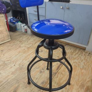 Adjustable Hydraulic Seat Garage Bench Mechanic Seat Backrest Chair Stool BLUE