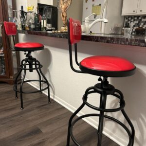 Adjustable Hydraulic Seat Garage Bench Mechanic Seat Backrest Chair Stool RED