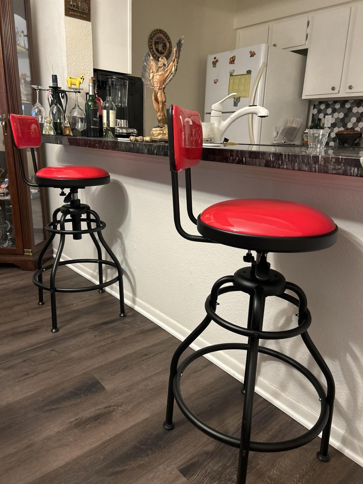 Adjustable Hydraulic Seat Garage Bench Mechanic Seat Backrest Chair Stool RED
