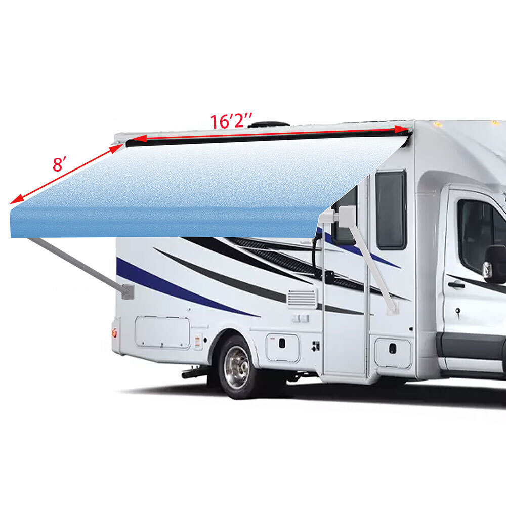 1 juego de tela de repuesto para toldo RV de 17' (ancho real 16'2") desvanecido para toldo RV-