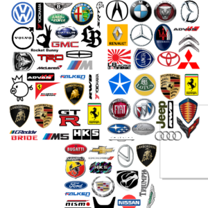 Juego de 70+ pegatinas de coche jdm - paquete de pegatinas con logotipo automotriz-