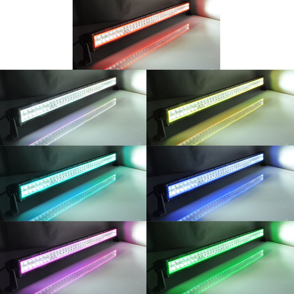 Combo de barra de luz LED de 14" 72W con persecución de halo RGB para camión 4X4 4x4 barco SUV ATV- - Image 5