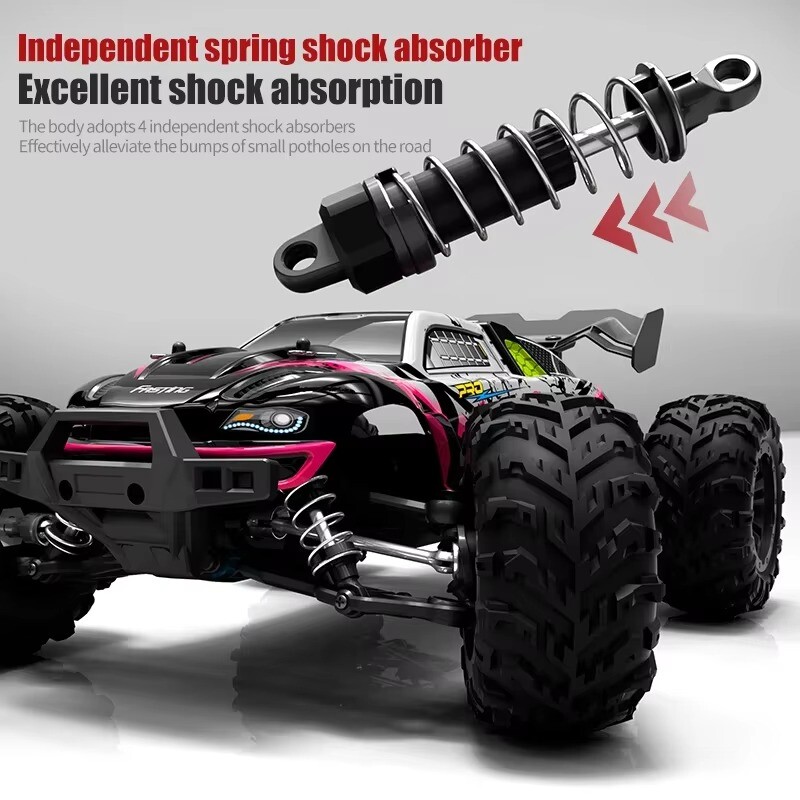 Coches de radiocontrol 50 km/h 1/16 todoterreno 4x4 con faros, 2,4G impermeable Monster Truck- - Image 4