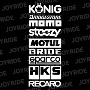 Paquete de 9 calcomanías de patrocinador automotriz de automóviles JDM Drift Racing logotipos deportivos mercado de accesorios V2-