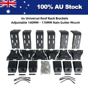 6x Soportes universales para portaequipajes de techo ajustables 140MM-170MM para montaje de canalones de lluvia 4x4-