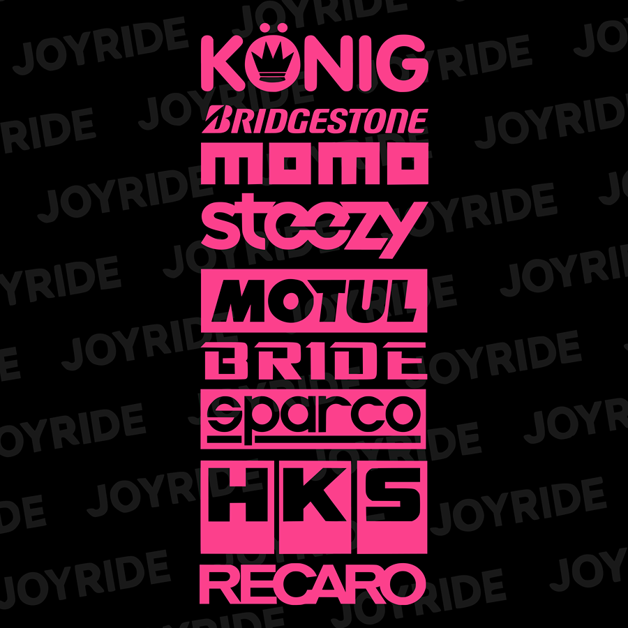 Paquete de 9 calcomanías de patrocinador automotriz de automóviles JDM Drift Racing logotipos deportivos mercado de accesorios V2-