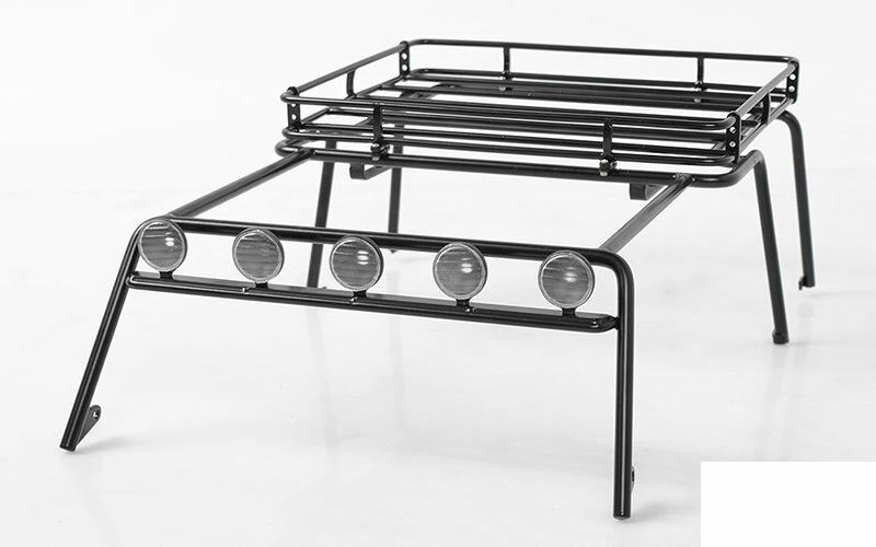 Baca de techo de metal para Axial SCX10 Wrangler con luces de techo VVV-C0262 RC4WD-