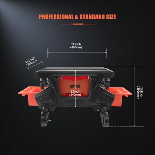 Automotive Mobile Rolling Mechanics Stool - Heavy Duty Roller Creeper Seat - Image 3