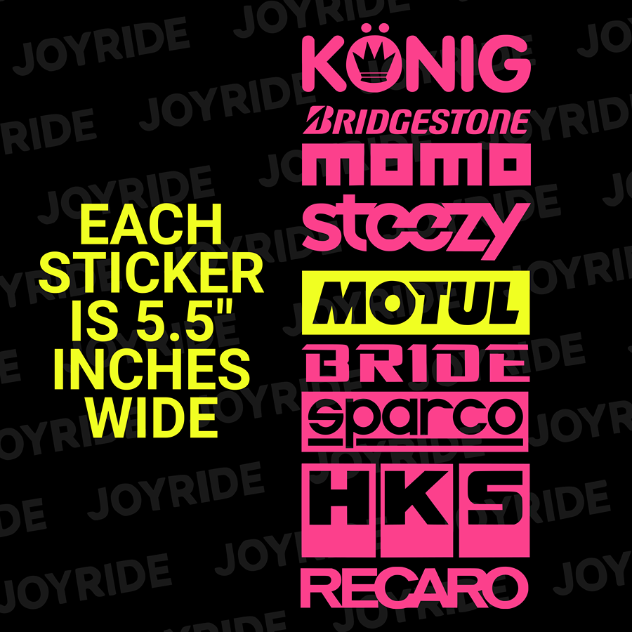 Paquete de 9 calcomanías de patrocinador automotriz de automóviles JDM Drift Racing logotipos deportivos mercado de accesorios V2- - Image 2