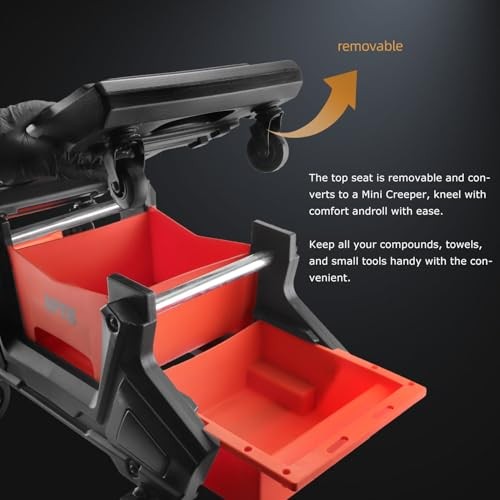 Automotive Mobile Rolling Mechanics Stool - Heavy Duty Roller Creeper Seat - Image 5
