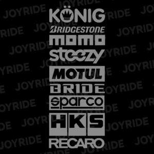 Paquete de 9 calcomanías de patrocinador automotriz de automóviles JDM Drift Racing logotipos deportivos mercado de accesorios V2-