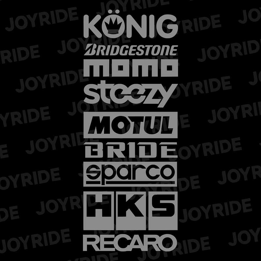 Paquete de 9 calcomanías de patrocinador automotriz de automóviles JDM Drift Racing logotipos deportivos mercado de accesorios V2-