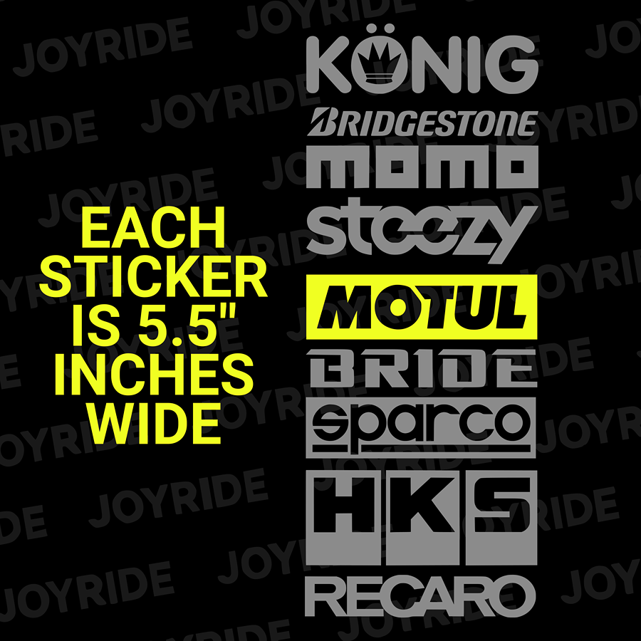 Paquete de 9 calcomanías de patrocinador automotriz de automóviles JDM Drift Racing logotipos deportivos mercado de accesorios V2- - Image 2