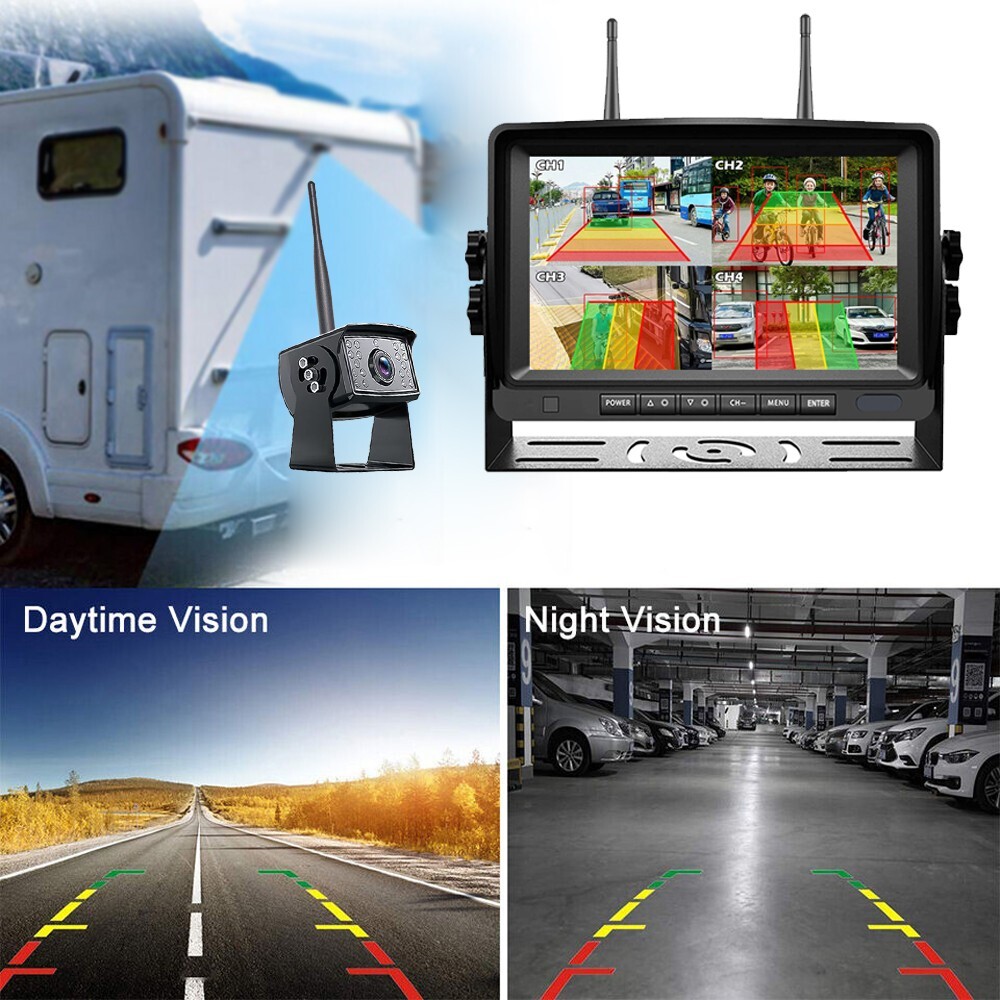 Digital Wireless Backup Camera BSD AI Detection 7 Inch DVR Monitor 12V 24V Truck - Image 2