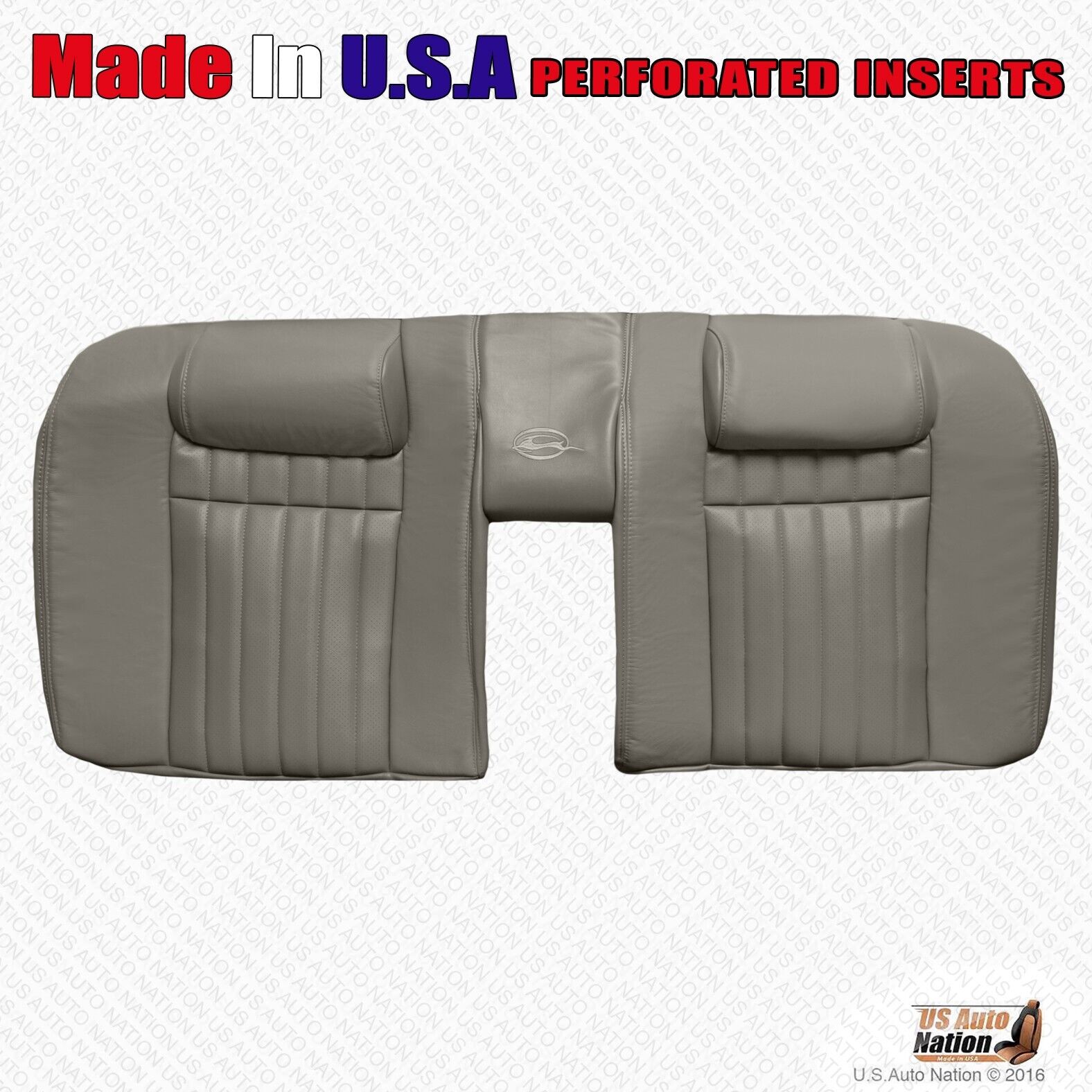 1995 1996 Chevy Impala SS - REAR Bench Bottom & Top Perforated Vinyl Cover Gray - Image 2