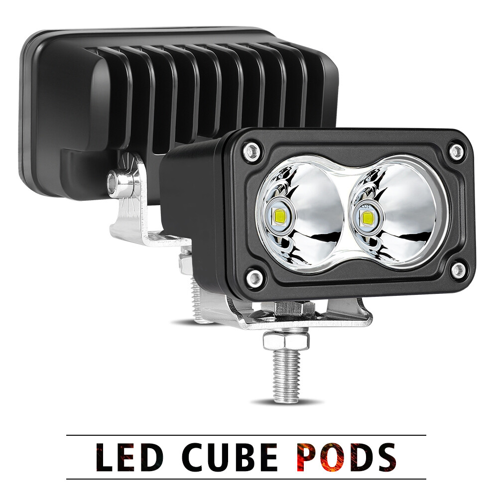 Par de cápsulas de luz de trabajo LED redondas de 3 pulgadas punto todo terreno cubo de conducción lámpara tractor 12 V- - Image 3