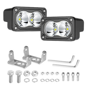 Par de cápsulas de luz de trabajo LED redondas de 3 pulgadas punto todo terreno cubo de conducción lámpara tractor 12 V-