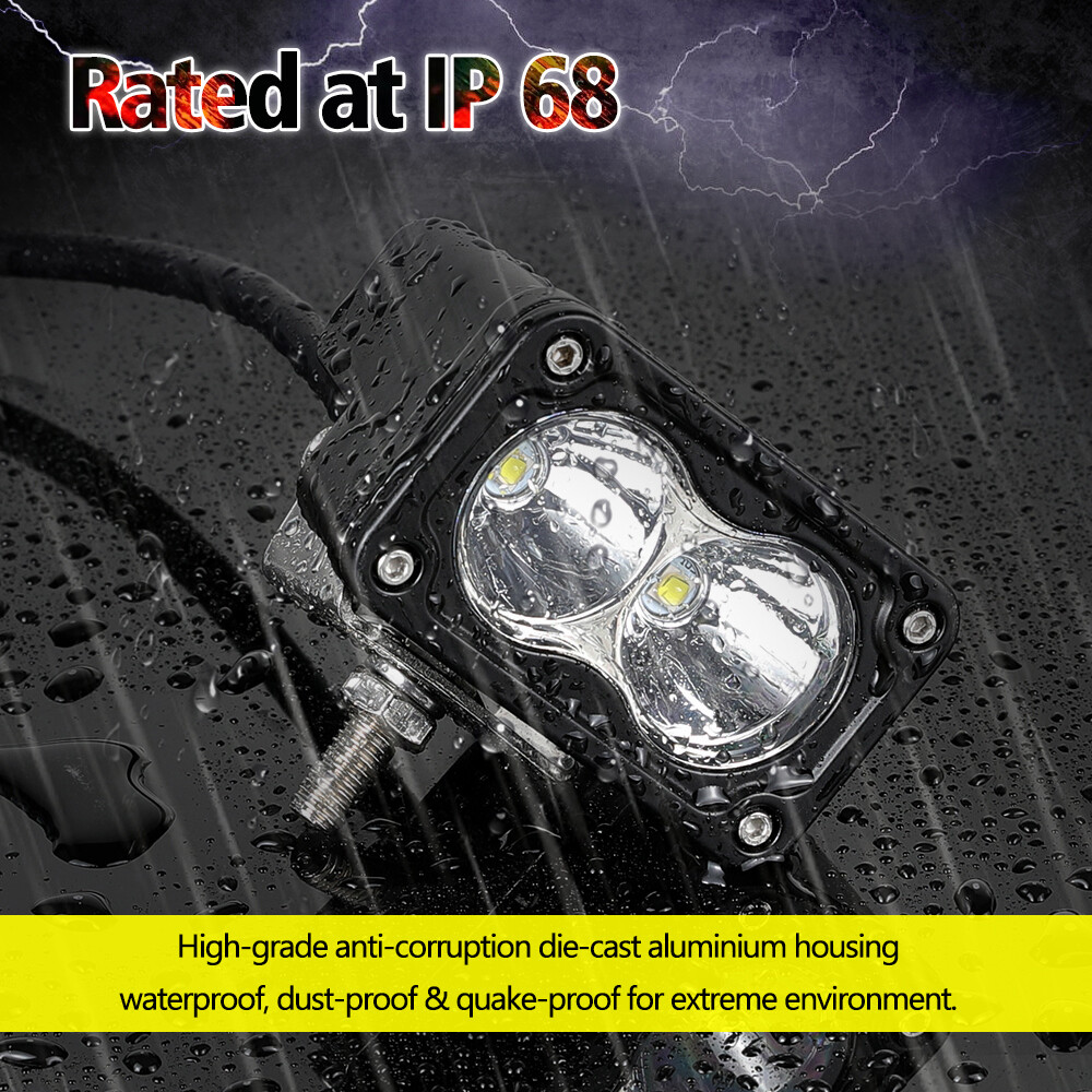 Par de cápsulas de luz de trabajo LED redondas de 3 pulgadas punto todo terreno cubo de conducción lámpara tractor 12 V- - Image 5