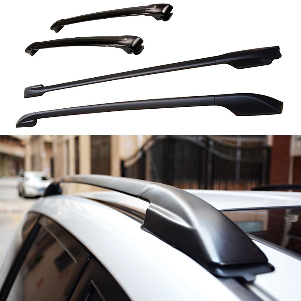 4 piezas para RAV4 RAV-4 2006-2012 barra transversal de riel de techo lateral negro accesorios-