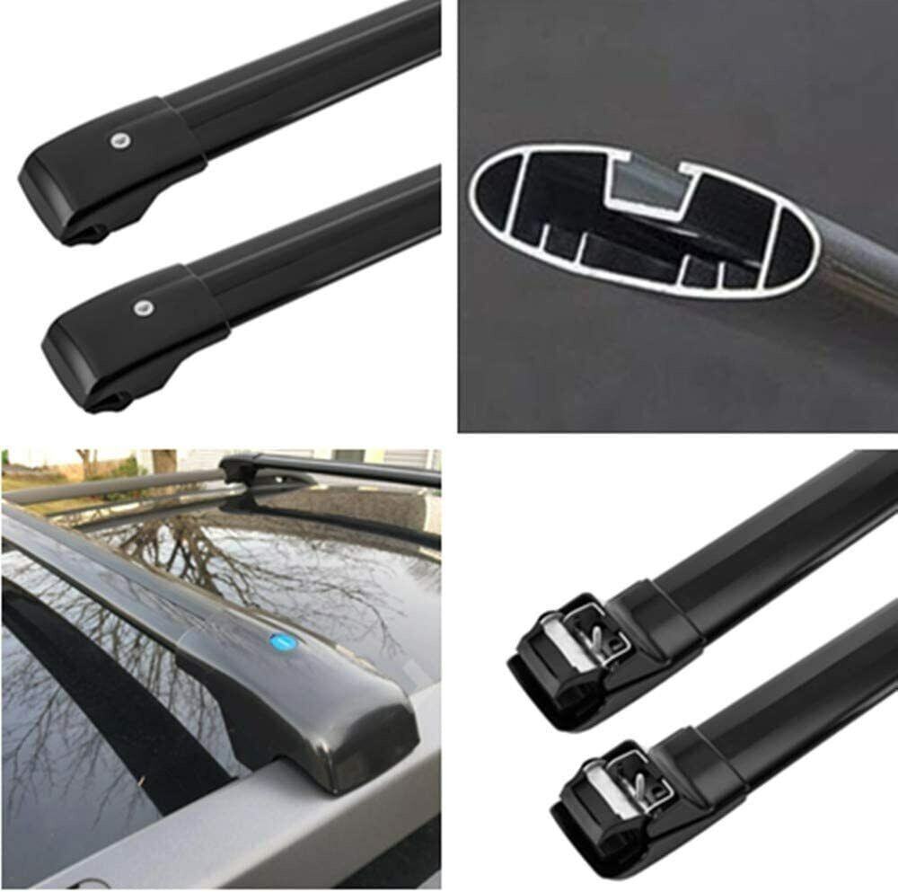 4 piezas para RAV4 RAV-4 2006-2012 barra transversal de riel de techo lateral negro accesorios- - Image 3