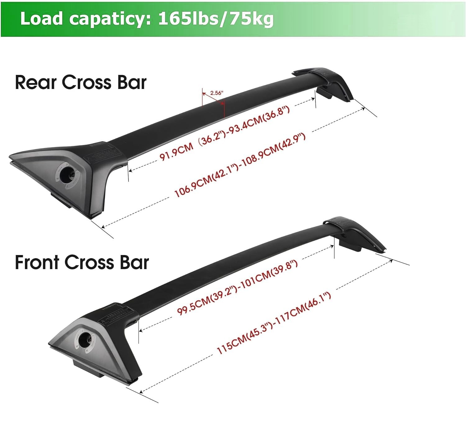4 piezas para RAV4 RAV-4 2019-2024 riel de techo lateral negro barra transversal accesorios- - Image 2