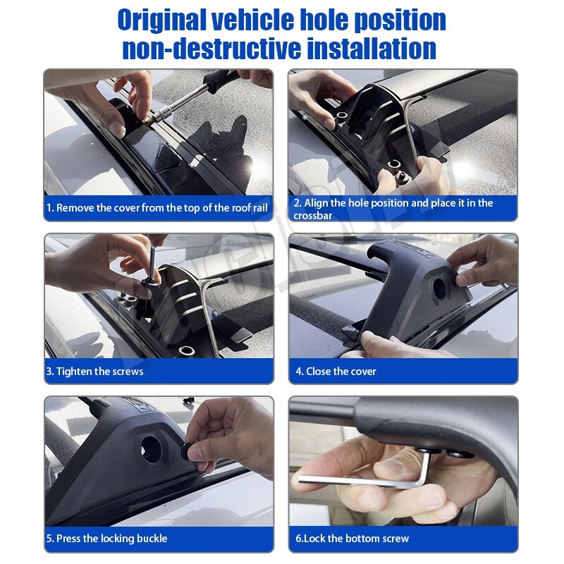 4 piezas para RAV4 RAV-4 2019-2024 riel de techo lateral negro barra transversal accesorios- - Image 5