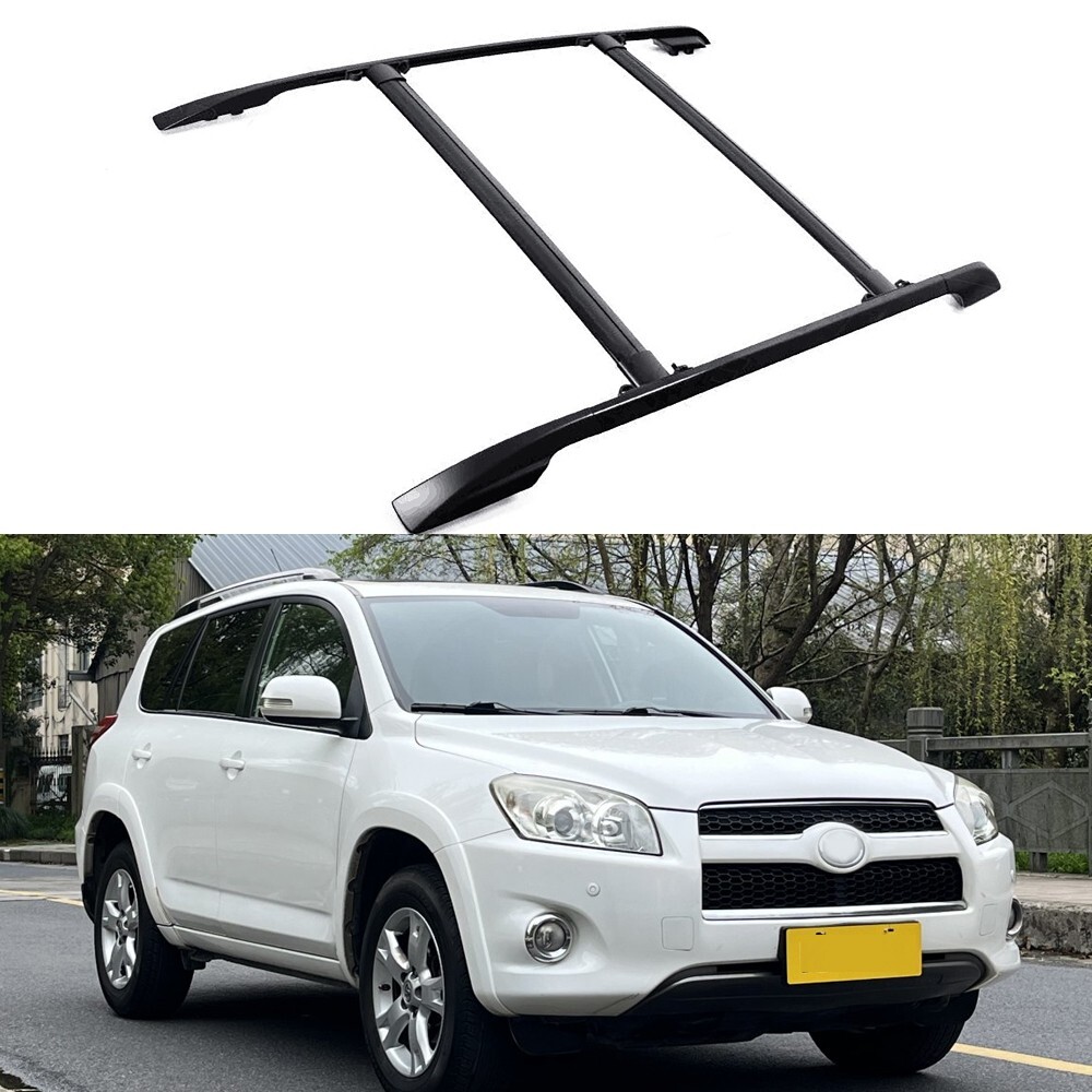 4 piezas para RAV4 RAV-4 2006-2012 barra transversal de riel de techo lateral negro accesorios-