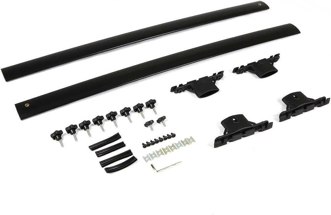 4 piezas para RAV4 RAV-4 2006-2012 barra transversal de riel de techo lateral negro accesorios- - Image 4
