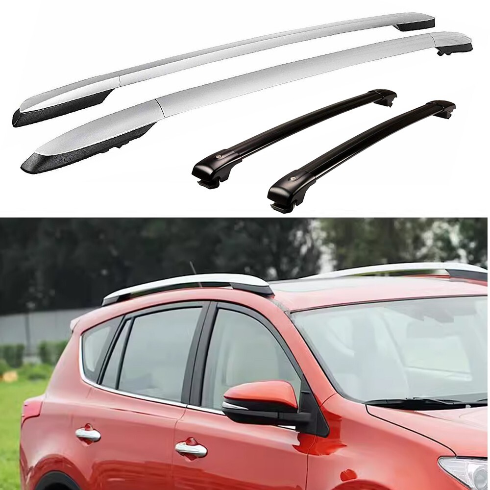 4 piezas para RAV4 RAV-4 20013-2018 riel de techo lateral plateado barra transversal accesorios-