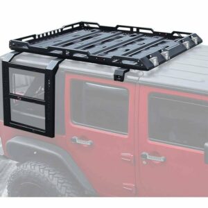 BACA DE TECHO DE ACERO CON ESCALERA SE ADAPTA A 4 PUERTAS JEEP WRANGLER JK 2007-2018 NUEVO PRECIO-