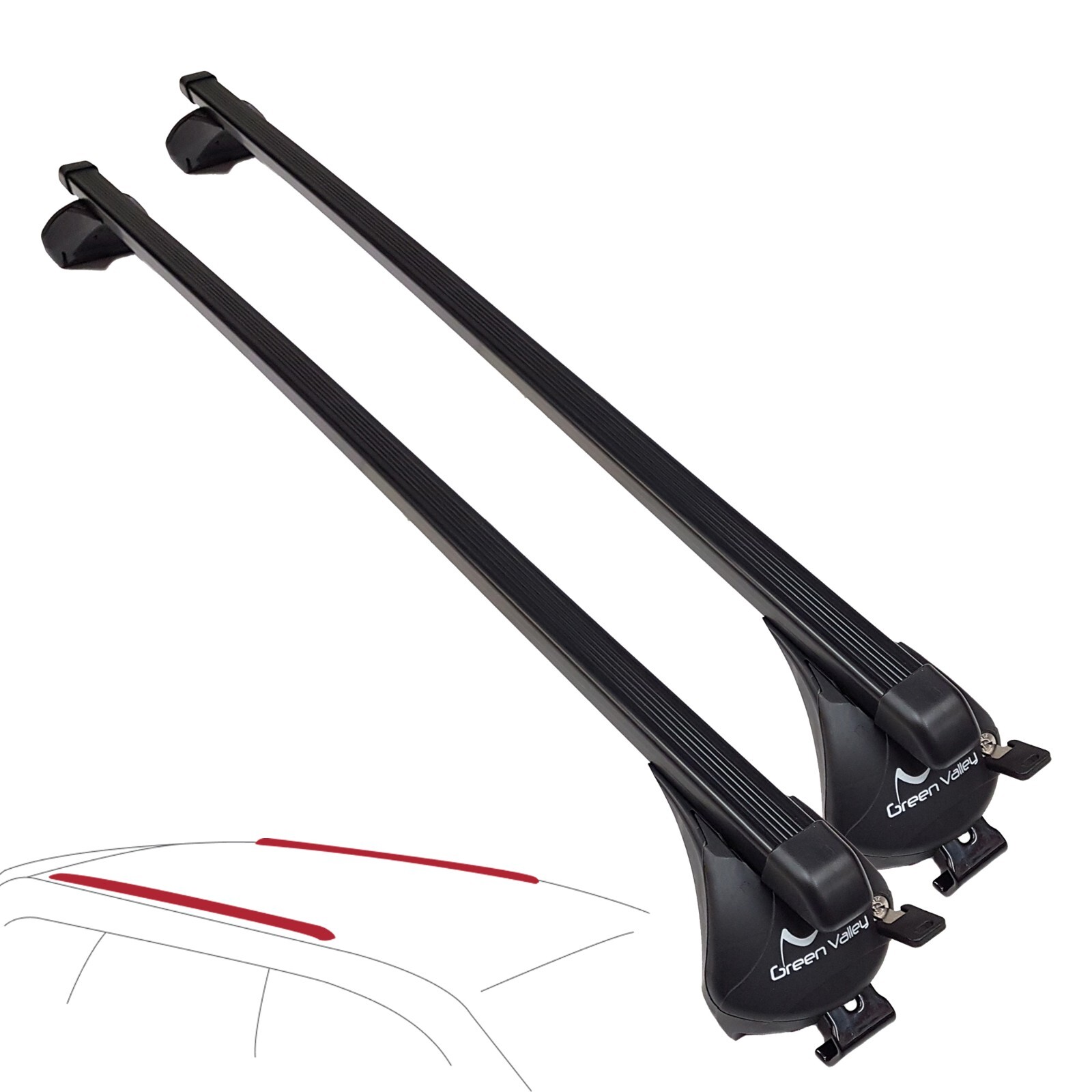 Sistema completo de barras portaequipajes de techo, para Audi A4 Avant Estate con rieles empotrados 2008+encendido-
