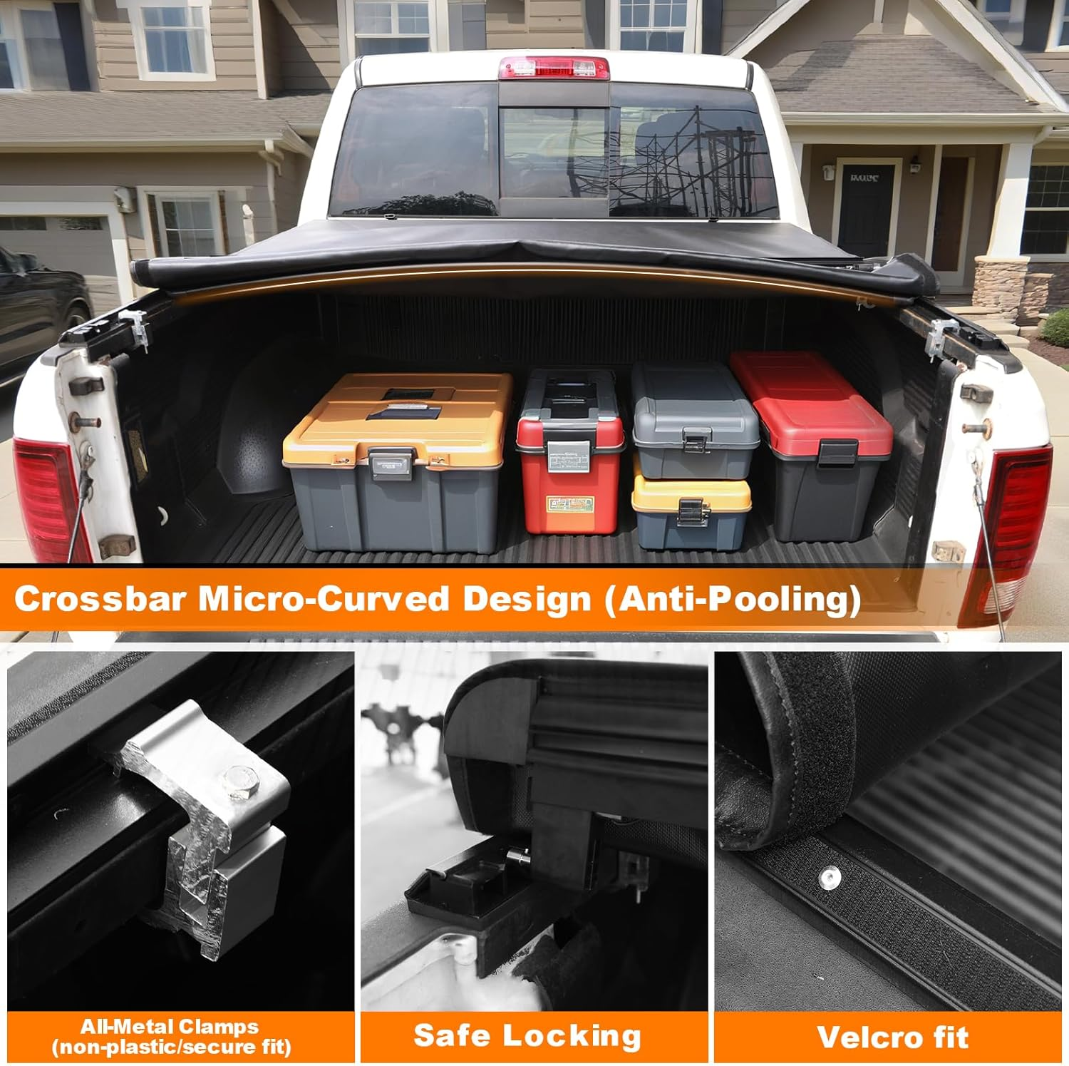 Soft Roll-Up Truck Bed Tonneau Cover Compatible with 2009-2026 Dodge Ram 1500 (I - Image 4