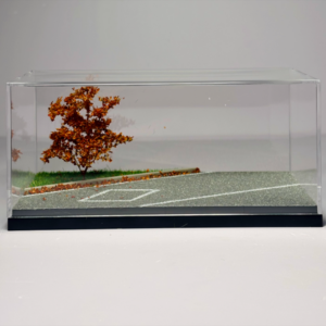 1/64 Model Car Display Case Toy Car Display Box Autumn Highway Collectible Gift