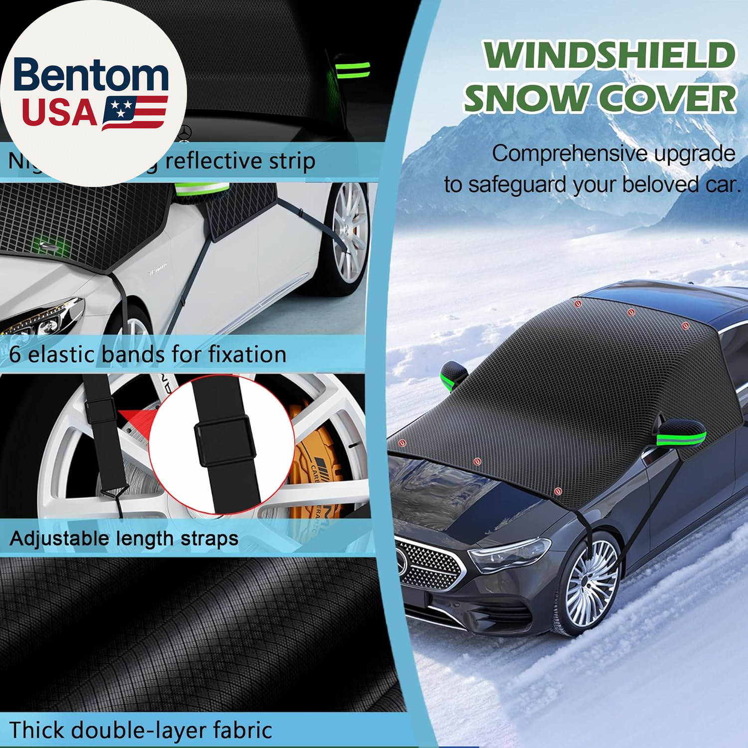 Cubierta de parabrisas de coche grande para hielo y nieve - Cubiertas de nieve para parabrisas automotriz- - Image 3