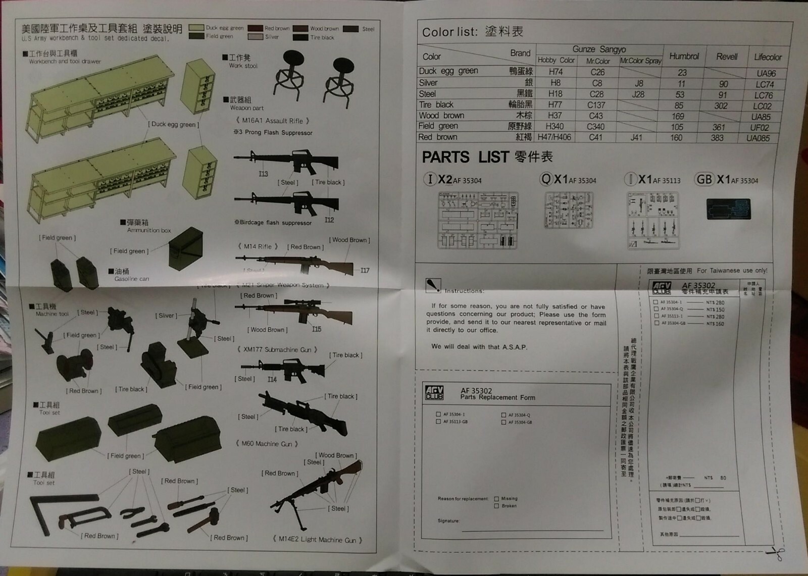 AFV CLUB 1/35 U.S Army workbench tool & V.N war light weapon set - Image 3
