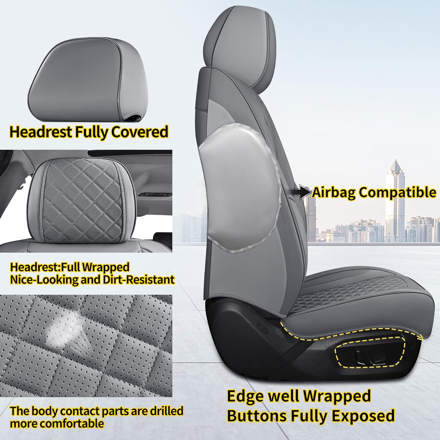 Automotive Car Seat Covers Full Set Fit for Most Cars SUV Sedans Trucks Waterpro - Image 2