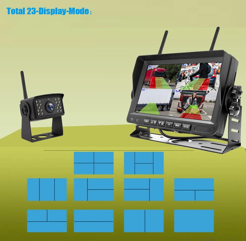 Digital Wireless Backup Camera BSD AI Detection 7 Inch DVR Monitor 12V 24V Truck - Image 5