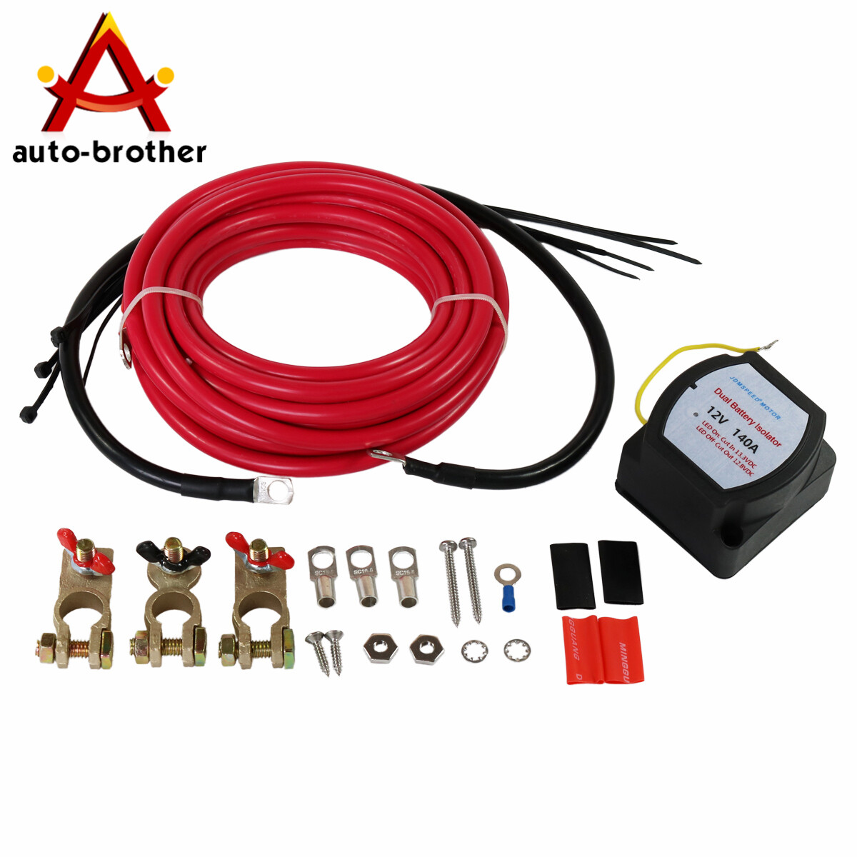 Kit aislador de batería doble 12V para automóvil embarcación marina ATV UTV 4x4 Rzr RV 140A- - Image 2
