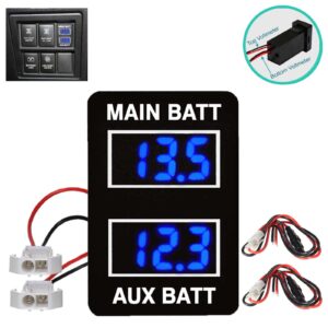 Voltímetro de batería doble AZUL para Toyota Prado 150 200 Landcruiser 200 Hilux RAV4-