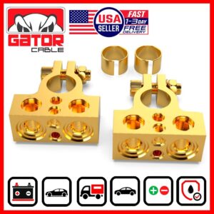 Terminales de batería de coche poste de abrazadera 1/0 2 4 8 GA AWG calibre puertos negativos positivos-