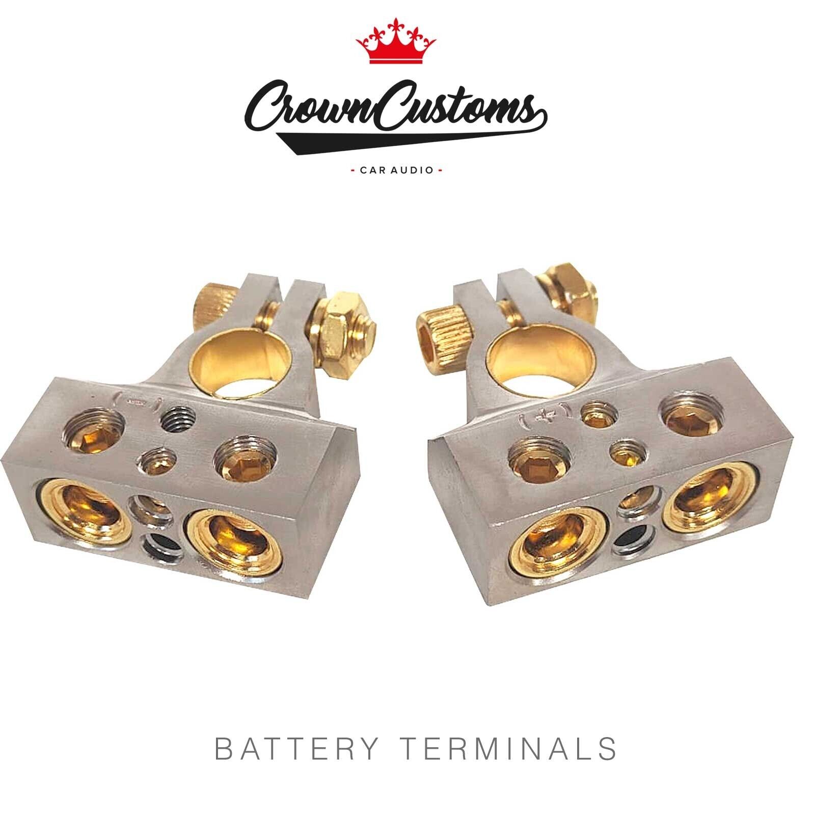 TERMINAL DE BATERÍA DUAL 0/4/8AWG CONEXIÓN CHAPADA EN ORO ALEACIÓN SÓLIDA ALTA CALIDAD-