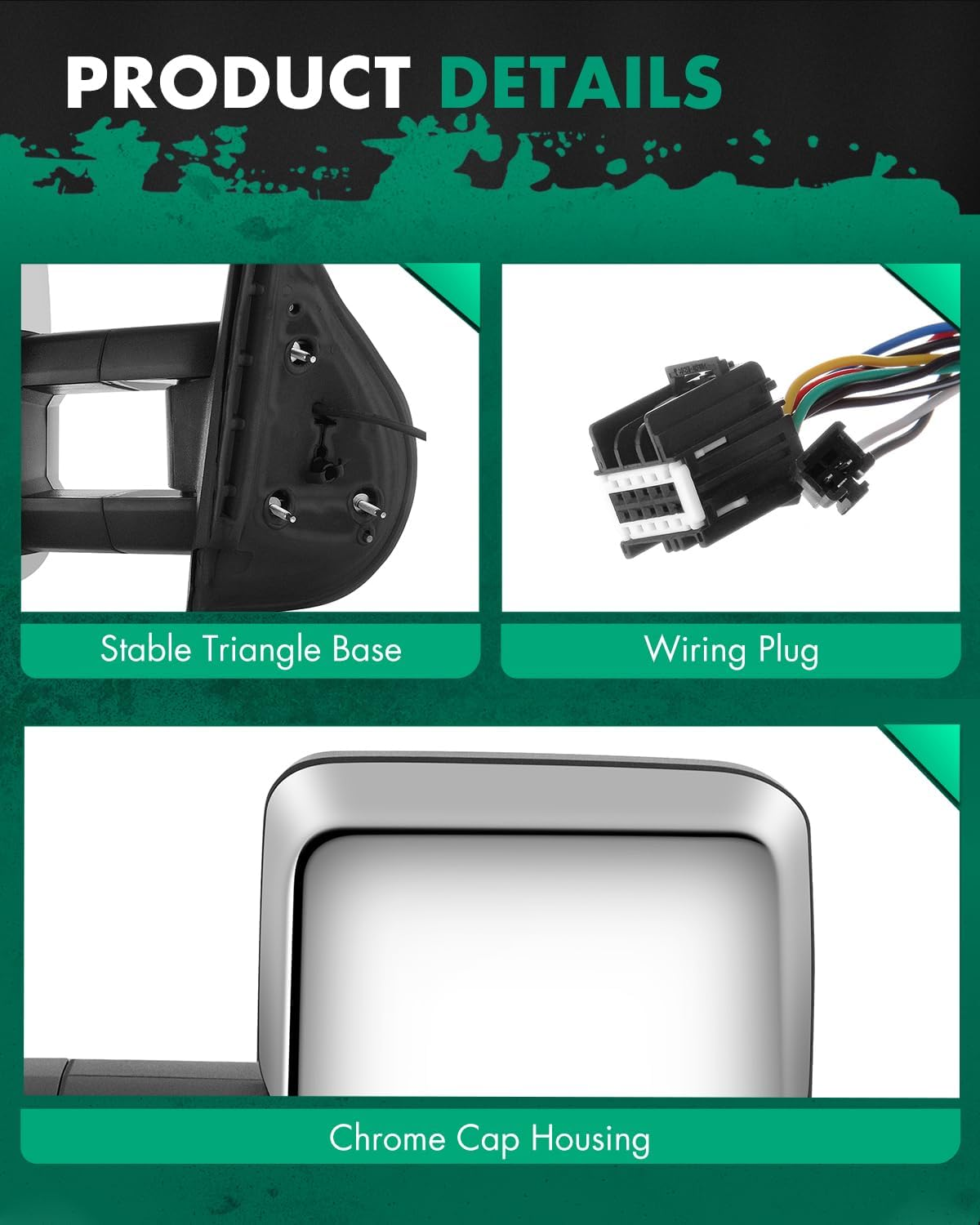 Towing Mirrors Fit for Chevy for GMC Automotive Exterior Mirrors Fit 2007-2014 f - Image 5