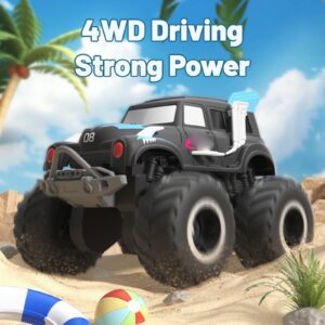 (Azul 1 Batería) Control Remoto Coche Acrobacias 2.4 GHz 4x4 Doble Lado Conducción-