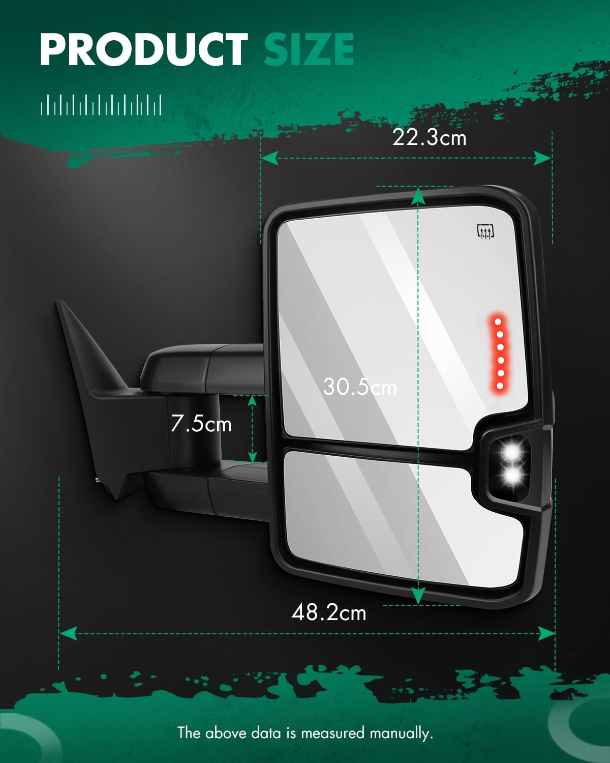Towing Mirrors Fit for Chevy for GMC Automotive Exterior Mirrors Fit 2007-2014 f - Image 3