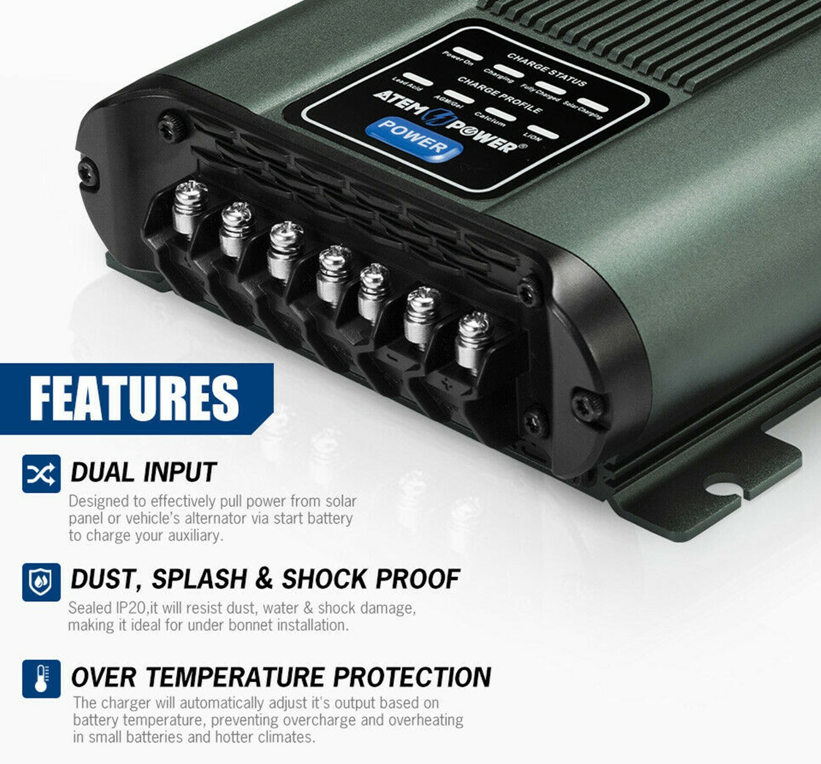 Autocaravana Atem Power 12V 20A DC a DC Cargador de batería MPPT Sistema Kit Aislador Doble 4x4- - Image 3