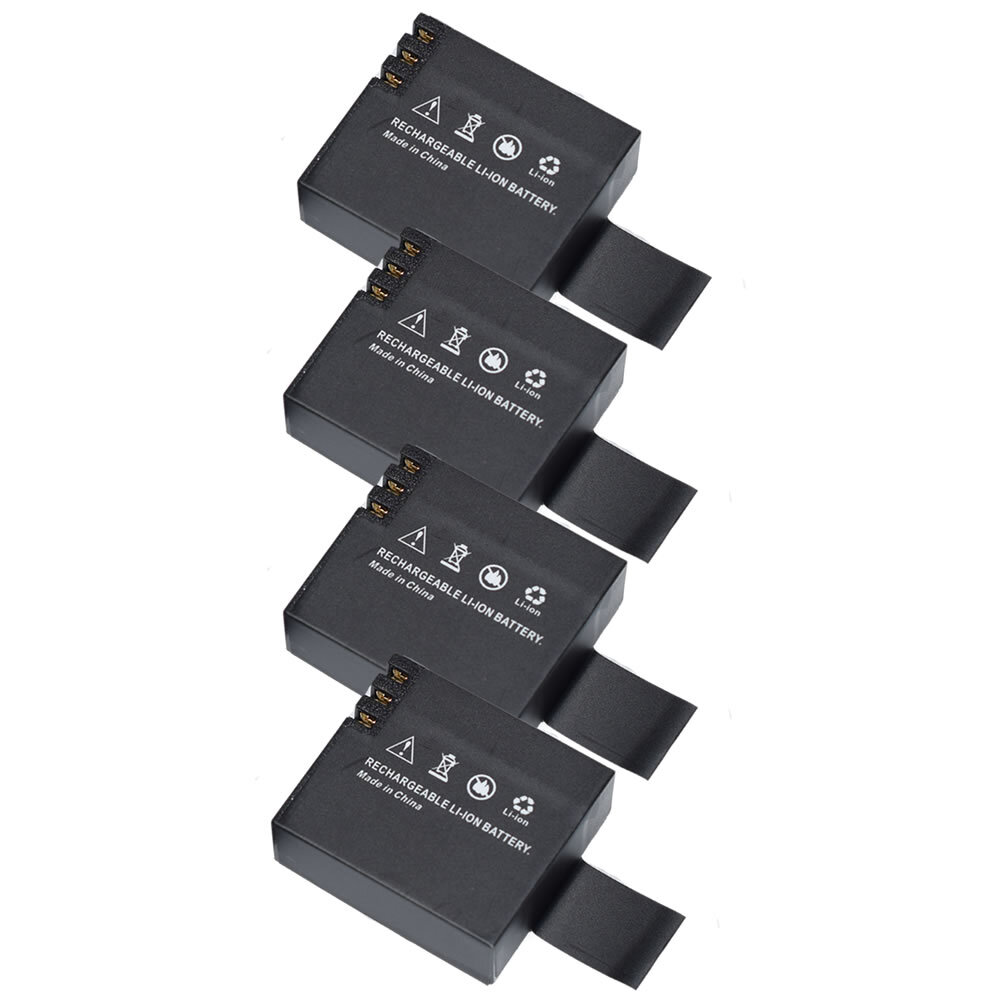 Batería de iones de litio 4 piezas 3,7 V 900 mAh + cargador doble para cámara deportiva de acción SJ4000 OS480- - Image 2