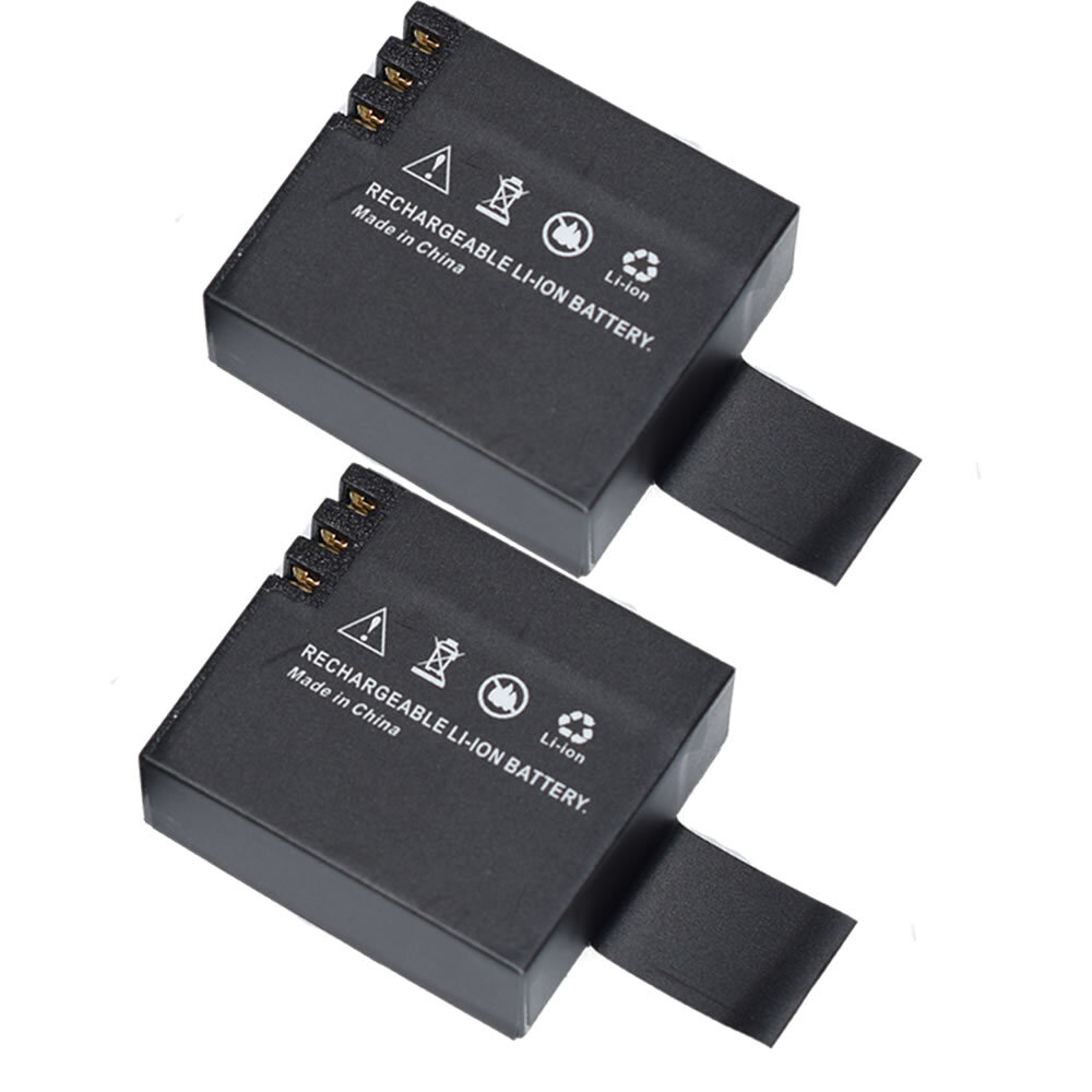 Batería de iones de litio 4 piezas 3,7 V 900 mAh + cargador doble para cámara deportiva de acción SJ4000 OS480- - Image 3