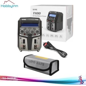 RC Lipo Battery Charger Dual Ch 4S 2x50W SkyRC T100 Li-Ion LiHV NiMH + Lipo Bag