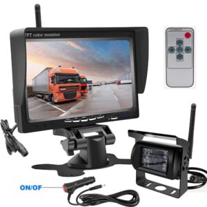 HD 1080P Wireless Reverse Camera w/ 7" HD Monitor Kit for RV/Truck/Trailer/Bus