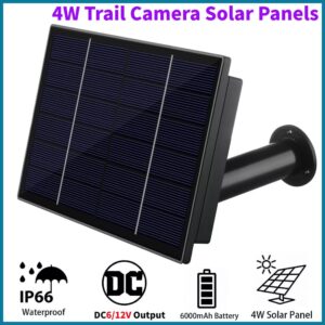 Paneles solares para cámara Trail 4W DC 12V/6V salida panel solar con batería de 6000 mAh-